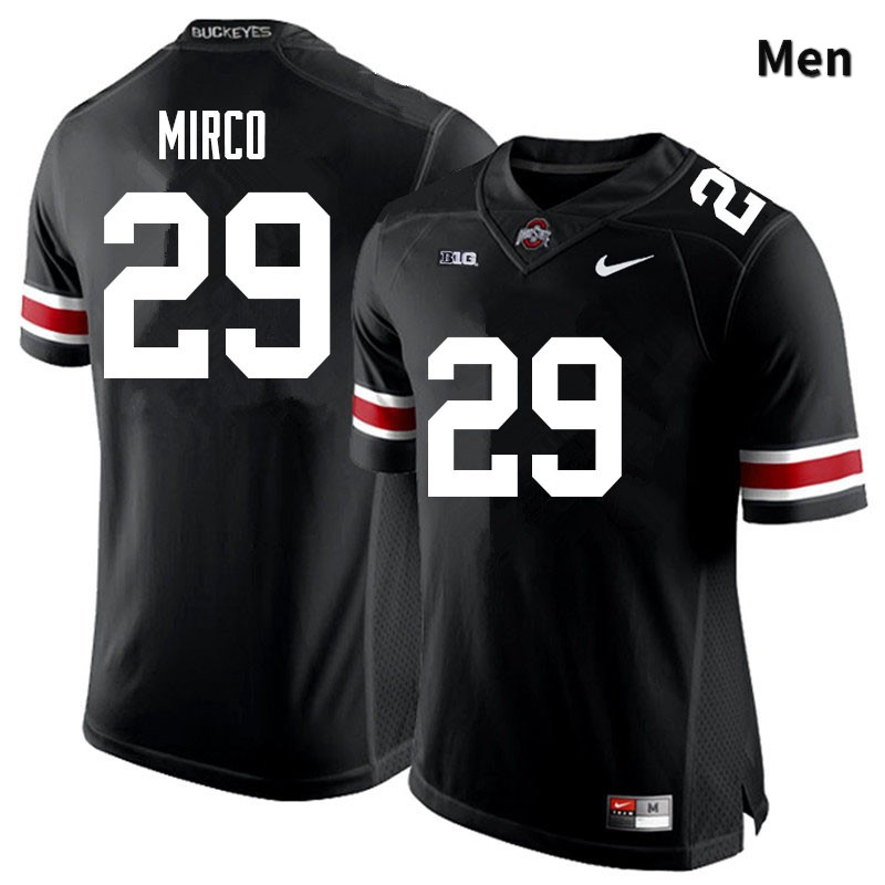 Men's Ohio State Buckeyes #29 Jesse Mirco Black Authentic College Stitched Football Jersey 23SH044DD